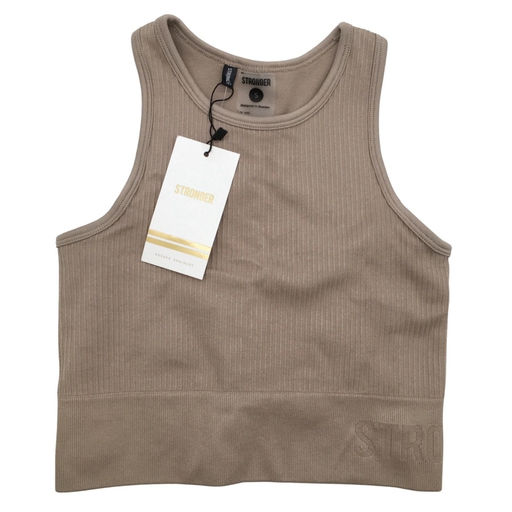 STRONGER sports top taupe size medium